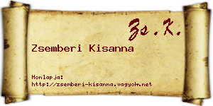 Zsemberi Kisanna névjegykártya